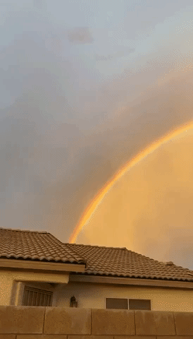 Double Rainbow Stretches Across Stormy Las Vegas Sky