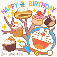 Waving Happy Birthday Sticker by Doraemon