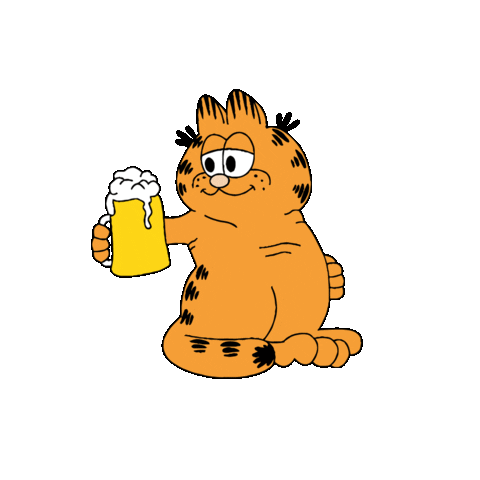 Garfield Bier Trinken Sticker by zweikopf Agentur