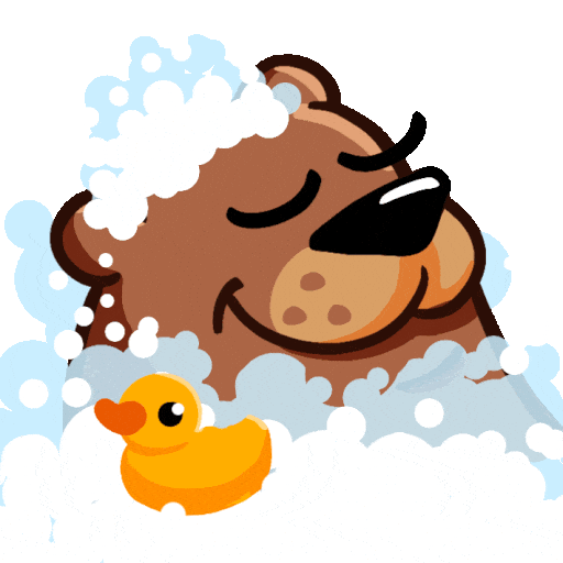 DoomDesign giphyupload bear duck swim Sticker