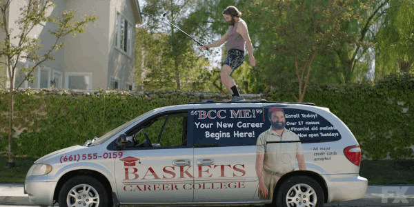 zach galifianakis dancing GIF by BasketsFX