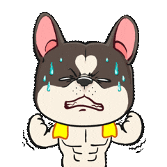 Angry French Bulldog Sticker by UpStudiosWorld