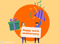 Kudoboard work anniversary happy work anniversary employee recognition kudoboard GIF