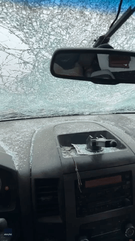 'Apple-Sized' Hail Smashes Windshield as Severe Storms Sweep Through New Mexico