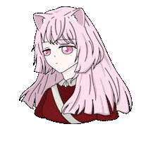 MeowMeowTing cat smile girl pink Sticker