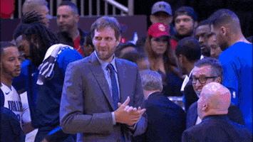 happy dirk nowitzki GIF by NBA