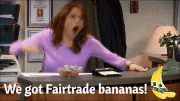 Equifruit bananas fairtrade erin the office fairtrade bananas GIF