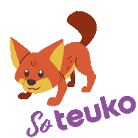 Happy Fox Sticker by Teuko