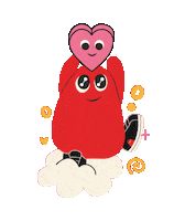 SupergaSingapore love heart pink heart slimy Sticker