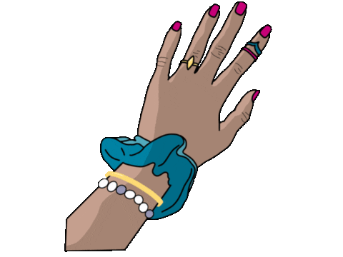 Hand Pink Nails Sticker