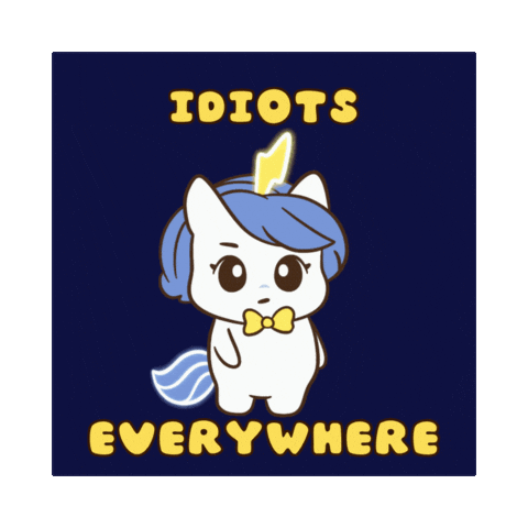 Idiot Sigh Sticker by Brave Unicorn
