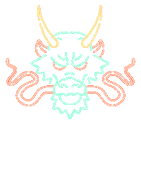 yataimarket neon mask dragon china Sticker