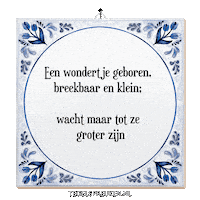 Humor Geboren Sticker by Tegelspreuken.nl
