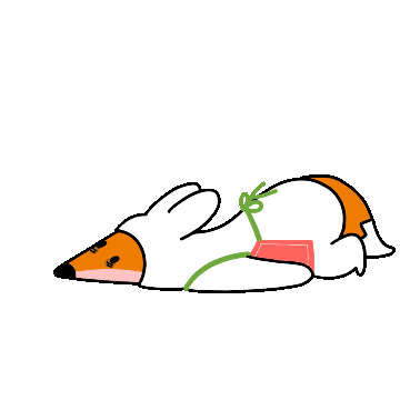 foxbrush_ fox tired relax rabbit Sticker