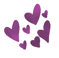 Purple Hearts Heart Sticker