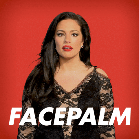 In The Face Facepalm GIF by Ashley Graham