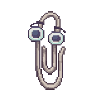 dinchenix wink pixel art blink clippy Sticker