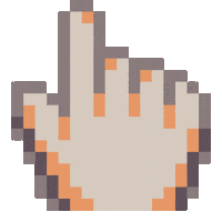 dinchenix pixel retro hand pixel art Sticker