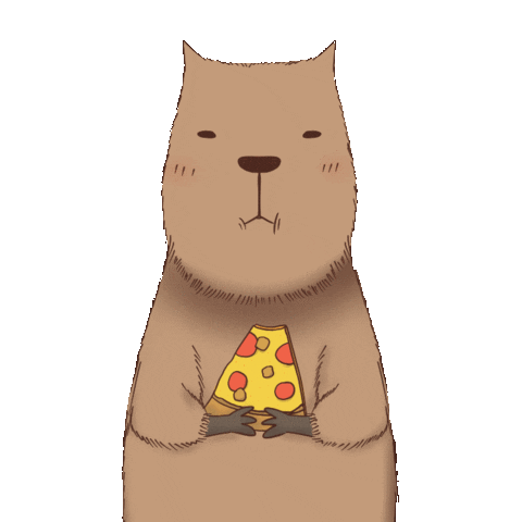 Pizza Eating Sticker by yomoyeah