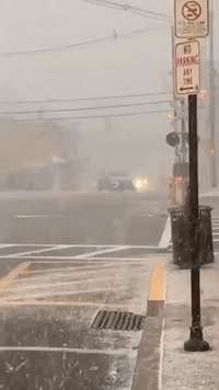 Snow Squall Slows Traffic in New Jersey as Arctic Front Moves Through