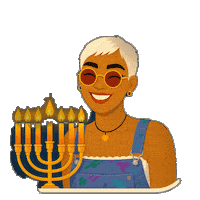 Happy Hanukkah Wow Sticker by World Of Women