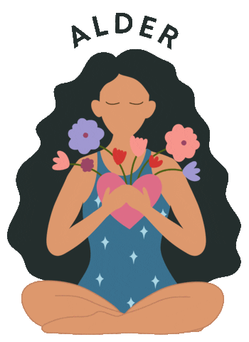 alderjakarta giphyupload girl illustration flowers Sticker