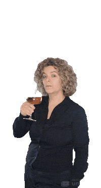 Drunk Glass Of Wine Sticker by Kapsalon Haarbalans