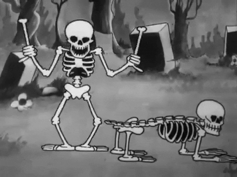 blazardsky giphygifmaker dance skeleton dance silly simphonies GIF