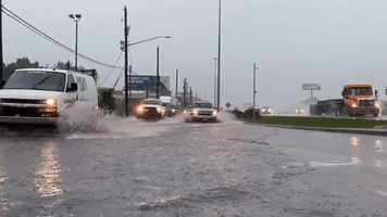Flooding Reported on Roads in Houston, Texas