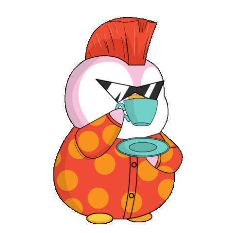 Good Morning Drinking Sticker by Pudgy Penguins