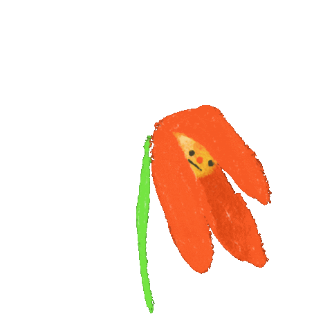 Happy Orange Flower Sticker