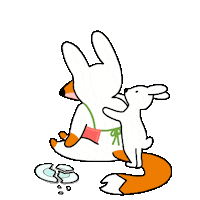 foxbrush_ fox rabbit tap 토끼 Sticker