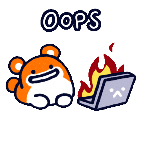 On Fire Oops Sticker