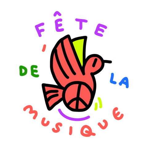 FetedelaMusiqueDeutschland giphyupload music peace bird Sticker