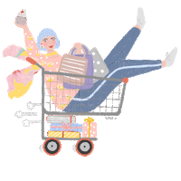 girl shopping Sticker by ditut