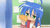 delphinebedegi anime eating luckystar cornet GIF