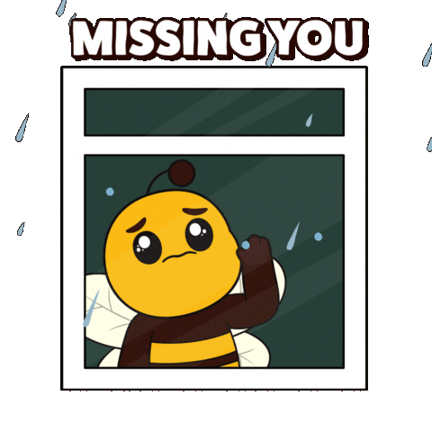 Sad Miss You Sticker by Plan Bee Studios