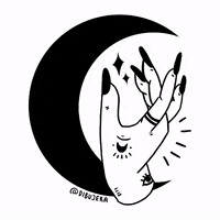 Dibujera black night moon sparkle GIF