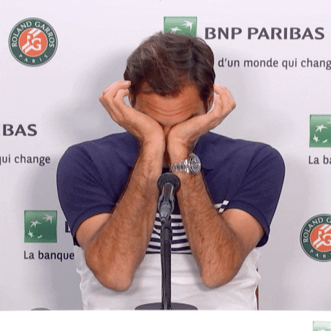 tired roger federer GIF by Roland-Garros