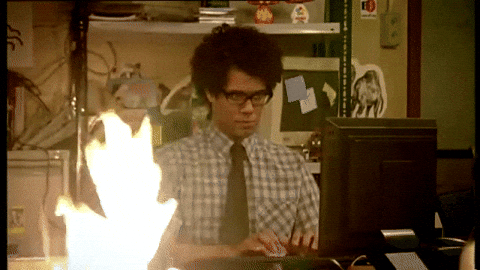 A GIF of code being typed with a thank you message