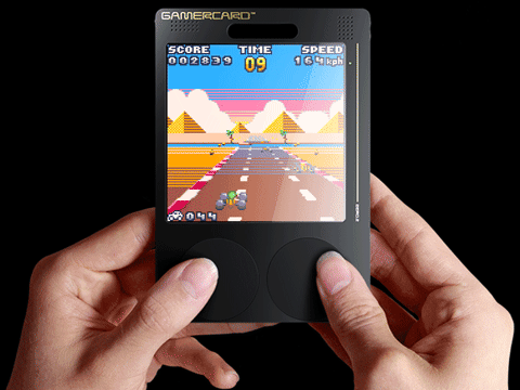 mikeshouts giphyupload retro gaming gamecard handheld console GIF