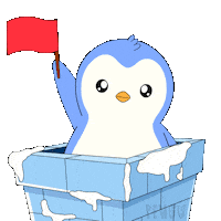 Warning Watch Out Sticker by Pudgy Penguins