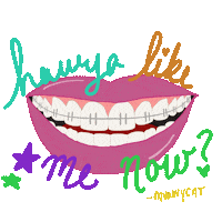 White Teeth Smile Sticker by MUNNYCAT