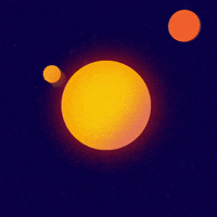 Chriss_Santos_Art orange moon soon planets GIF