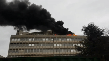 Smoke Billows From Fire at Lyon University Building
