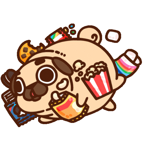 Snacks Munchies Sticker by Puglie Pug