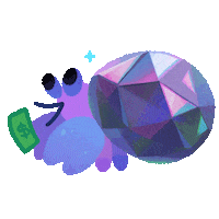Hermit Crab Money Sticker by pikaole