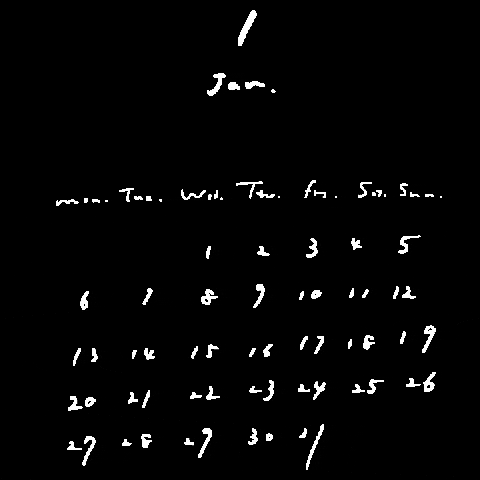 tekitara giphygifmaker jan カレンダー 1month GIF