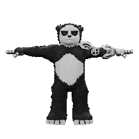 Glitch Panda Sticker by Endangered Labs