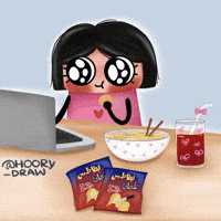 Girl Eating GIF
